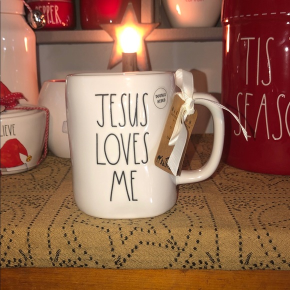 Rae Dunn JESUS LOVES ME Double Sided Mug (Cross) - Picture 2 of 8